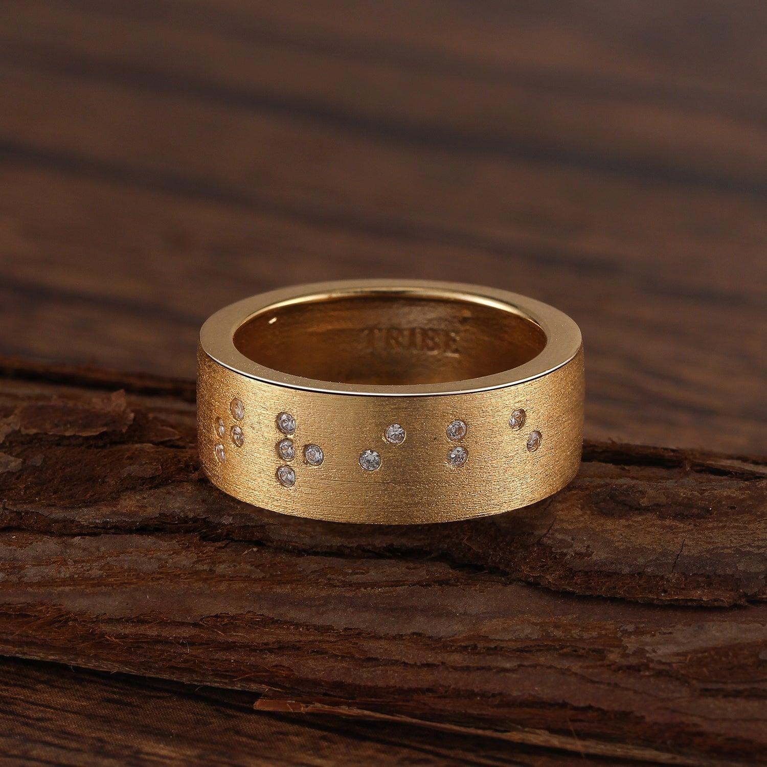 Touchstone Tribe Band Ring Brushed Gold Product Image