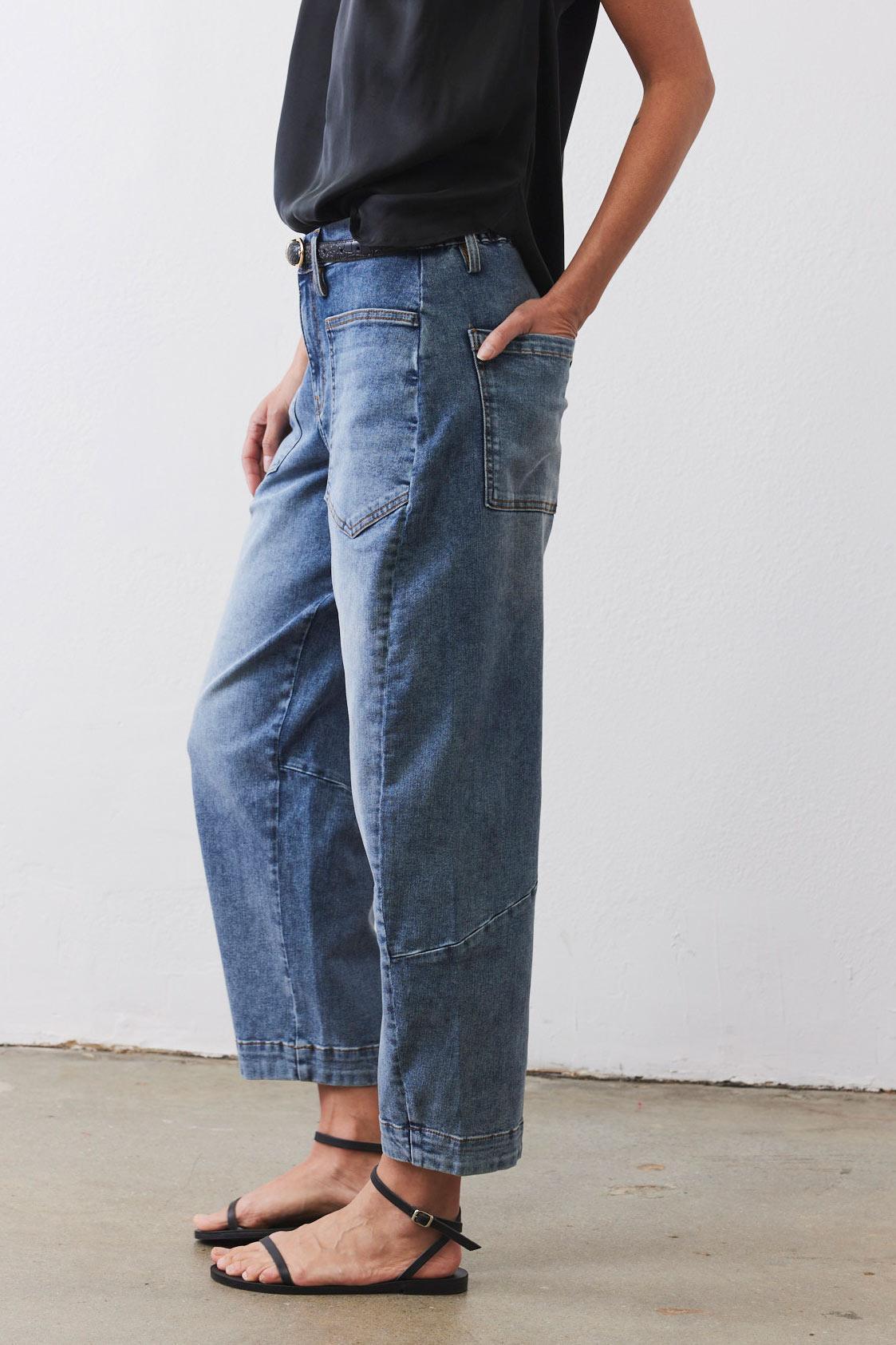 The Slouchy Denim Pants Product Image