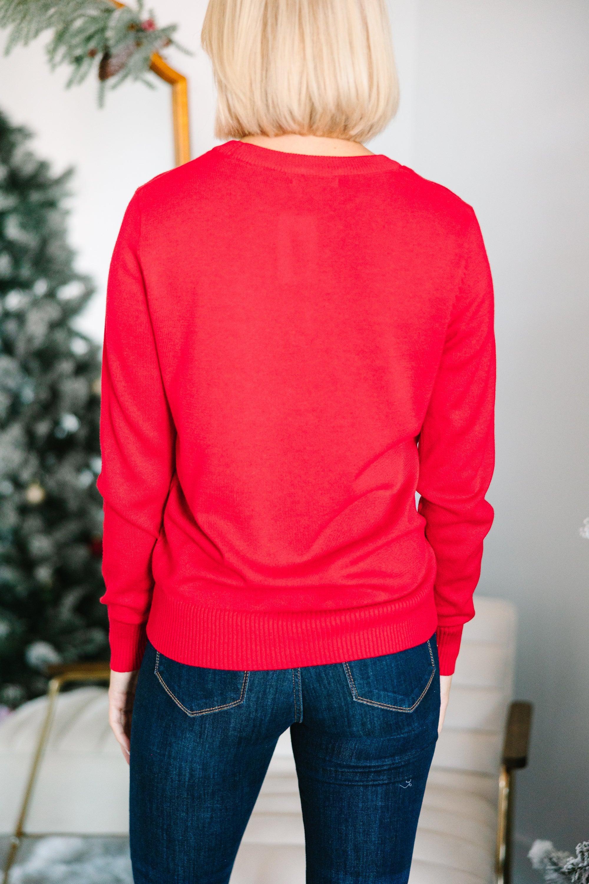 Holly Jolly Red Script Sweater Female Product Image