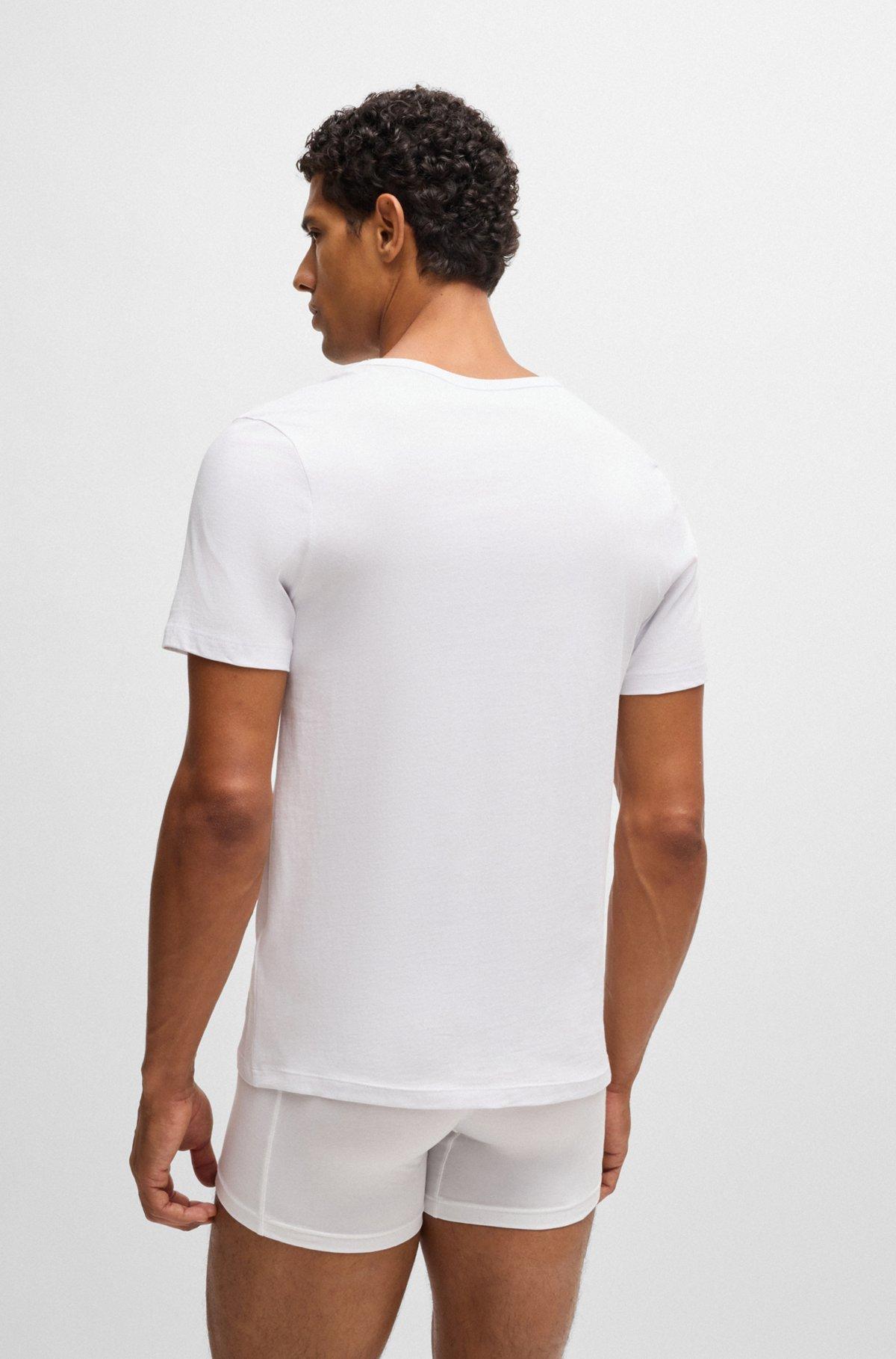 Three-pack of V-neck T-shirts in cotton jersey Product Image
