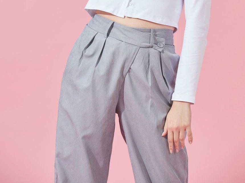 High-Waist Wide-Leg Dress Pants Product Image