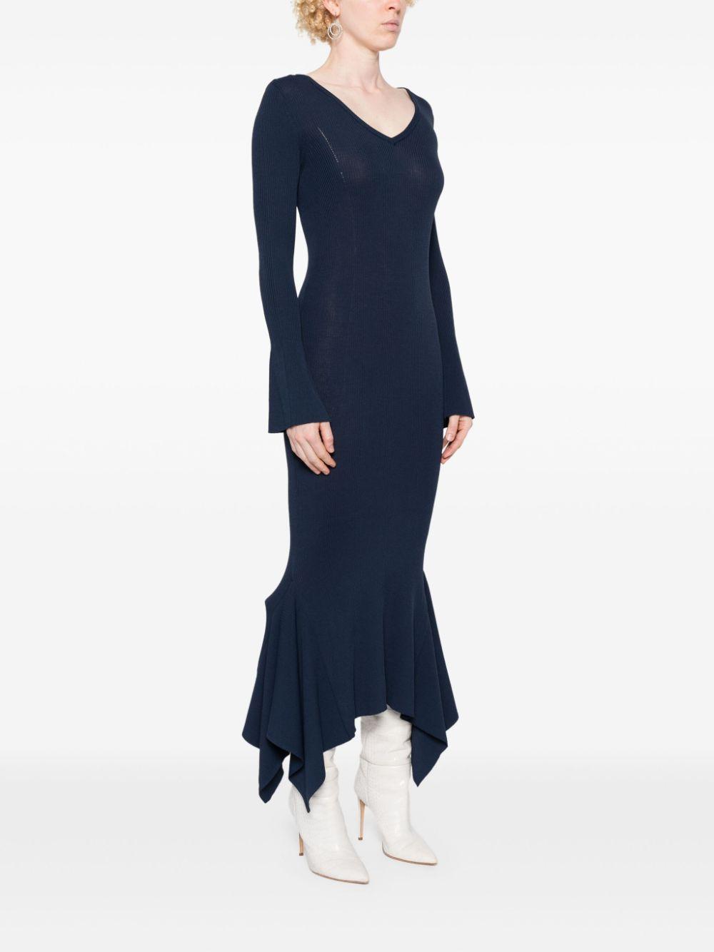 belted ruffled midi dress Product Image