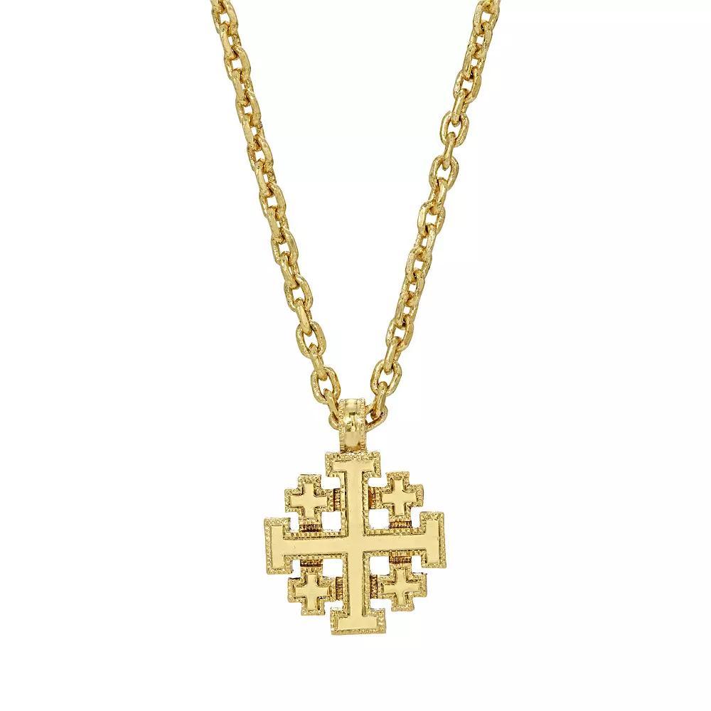 Symbols of Faith Jerusalem Cross Necklace, Womens, Gold Tone Product Image