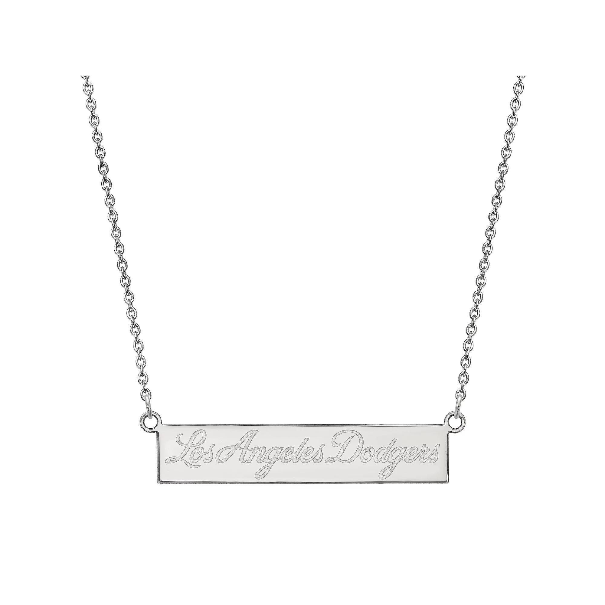 LogoArt Sterling Silver Los Angeles Dodgers Small Bar Necklace, Women's Product Image