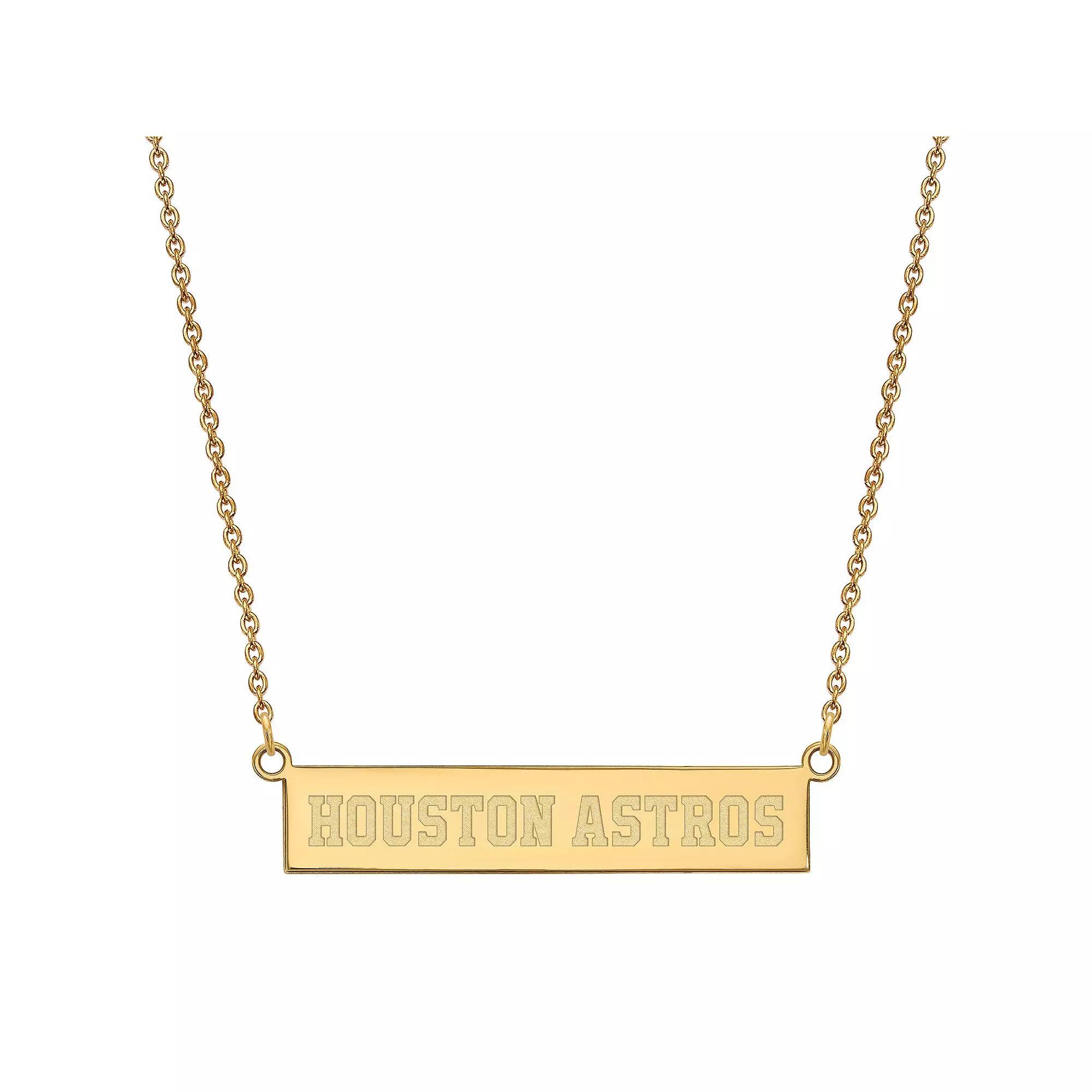 LogoArt Houston Astros Bar Link Necklace, Women's, 14k Gold Plated Product Image
