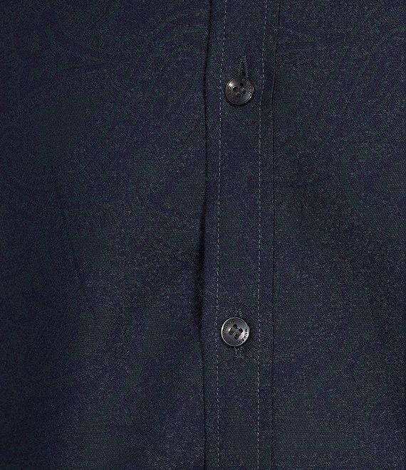 Murano Slim Fit Jacquard Sateen Long Sleeve Woven Shirt Product Image