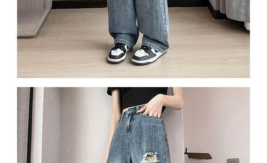 High Rise Washed Wide Leg Jeans (Various Designs) Product Image