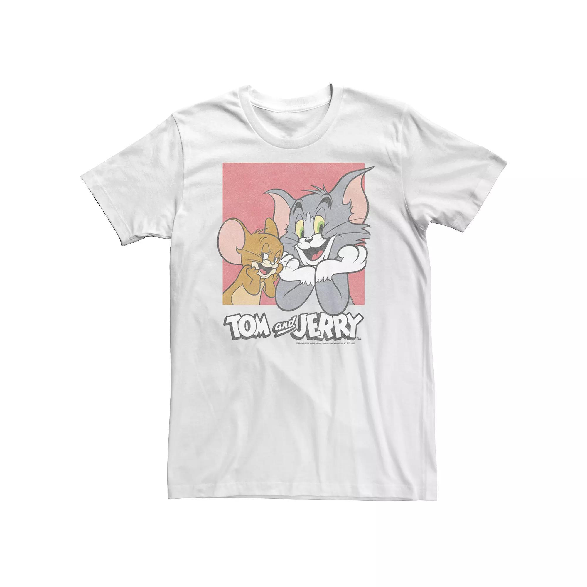 Big & Tall Tom and Jerry Square Tee, Men's, Size: 5XL, White Product Image