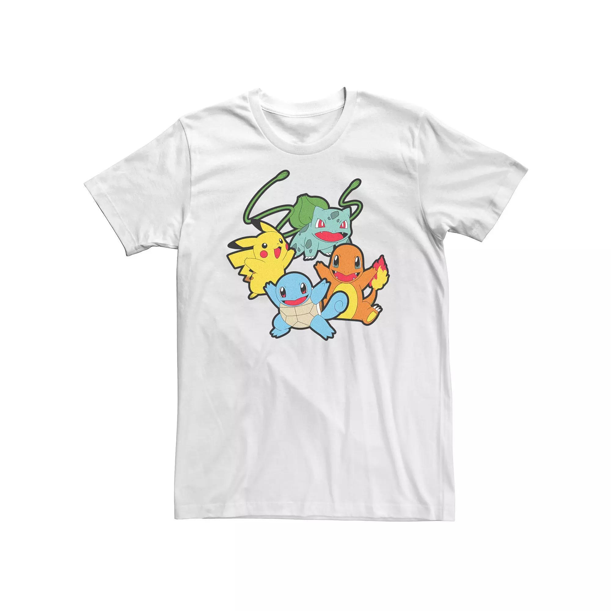 Big & Tall Pokemon Classic Starter Group Graphic Tee, Men's, Size: 3XL, White Product Image