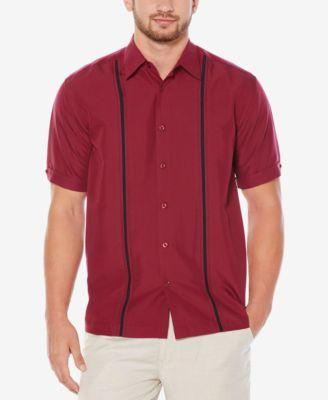 Men's Cubavera Classic-Fit Paneled Button-Down Shirt, Size: Small, Black Product Image