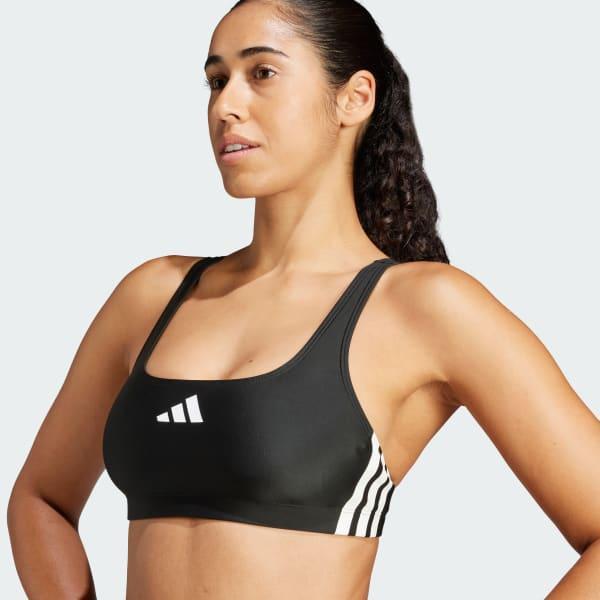 adidas 3-Stripes V-Back Bikini Black 10 Womens Product Image