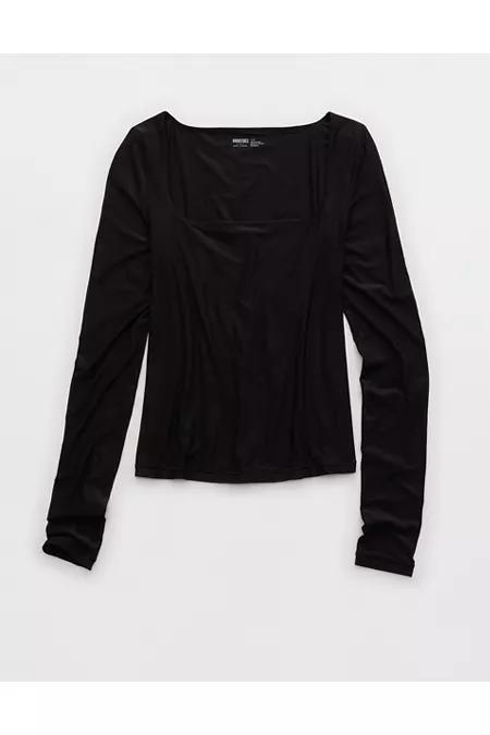 SMOOTHEZ Sqaure Neck Long Sleeve Top Women's Product Image