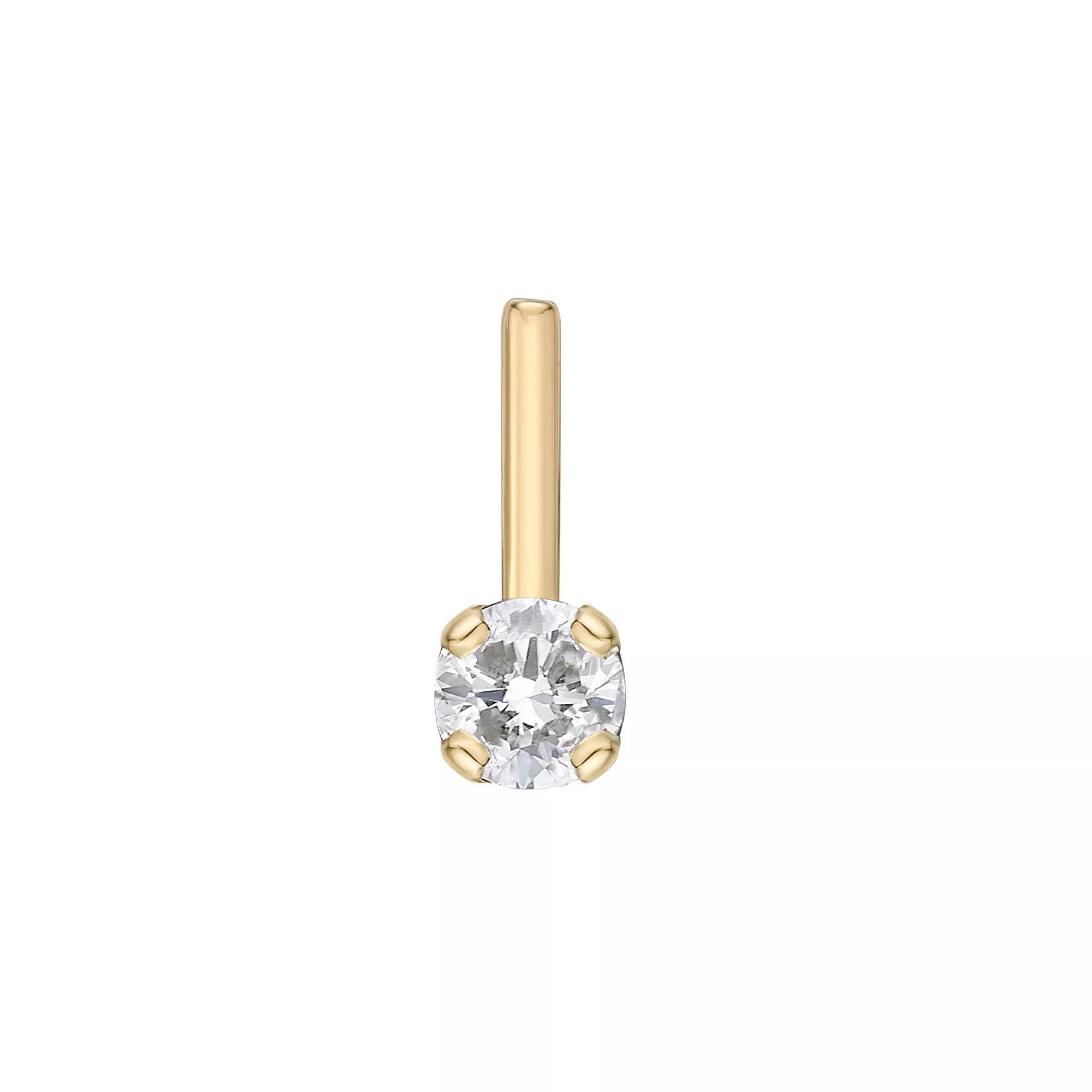 Lila Moon 14k Gold Lab Grown Diamond Accent L-Shaped Nose Ring, Women's, 14k White Gold Product Image