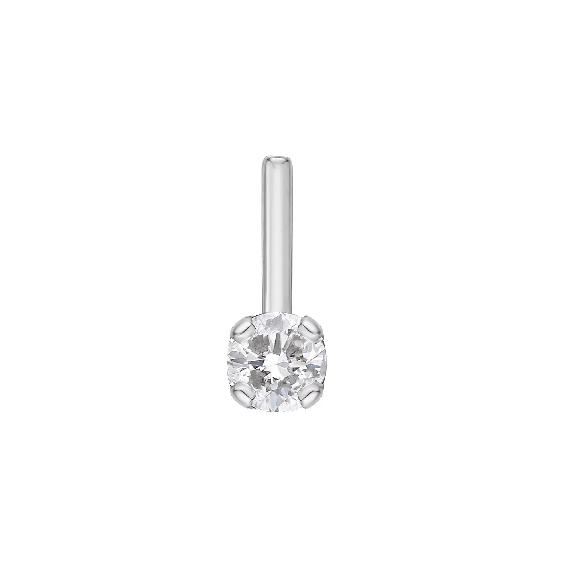 Lila Moon 14k Gold Lab Grown Diamond Accent L-Shaped Nose Ring, Women's, 14k White Gold Product Image