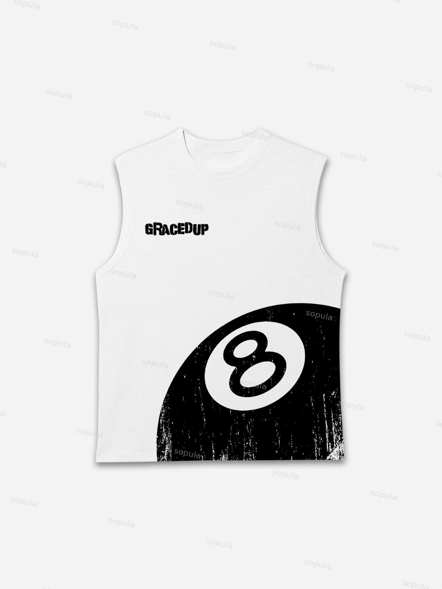 Wrapped In Grace Black Eight Vintage Graphic Tank Top Product Image