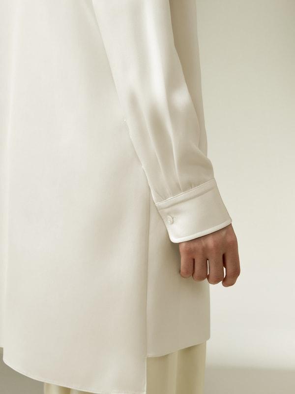 Classic Longline Silk Shirt Product Image
