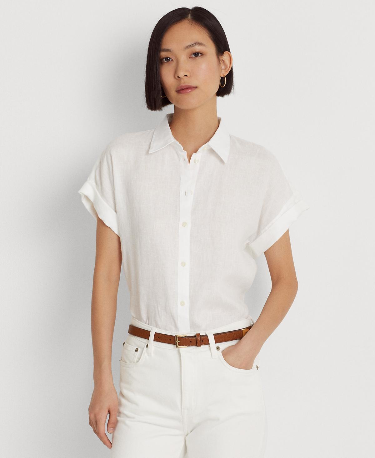 Lauren Ralph Lauren Linen Dolman-Sleeve Shirt Opal) Women's Clothing Product Image