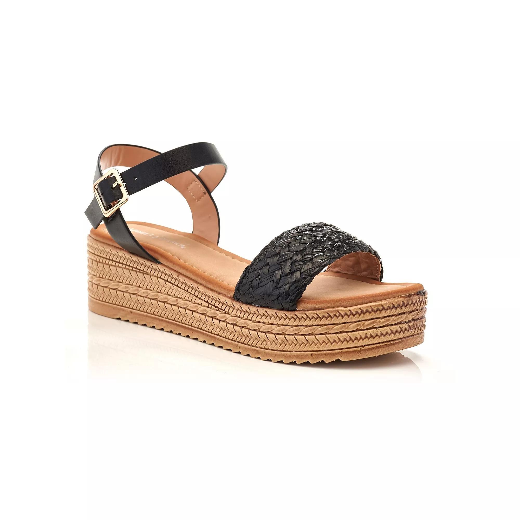 Henry Ferrera Ramira Women's Platform Sandals, Size: 7.5, Black Product Image