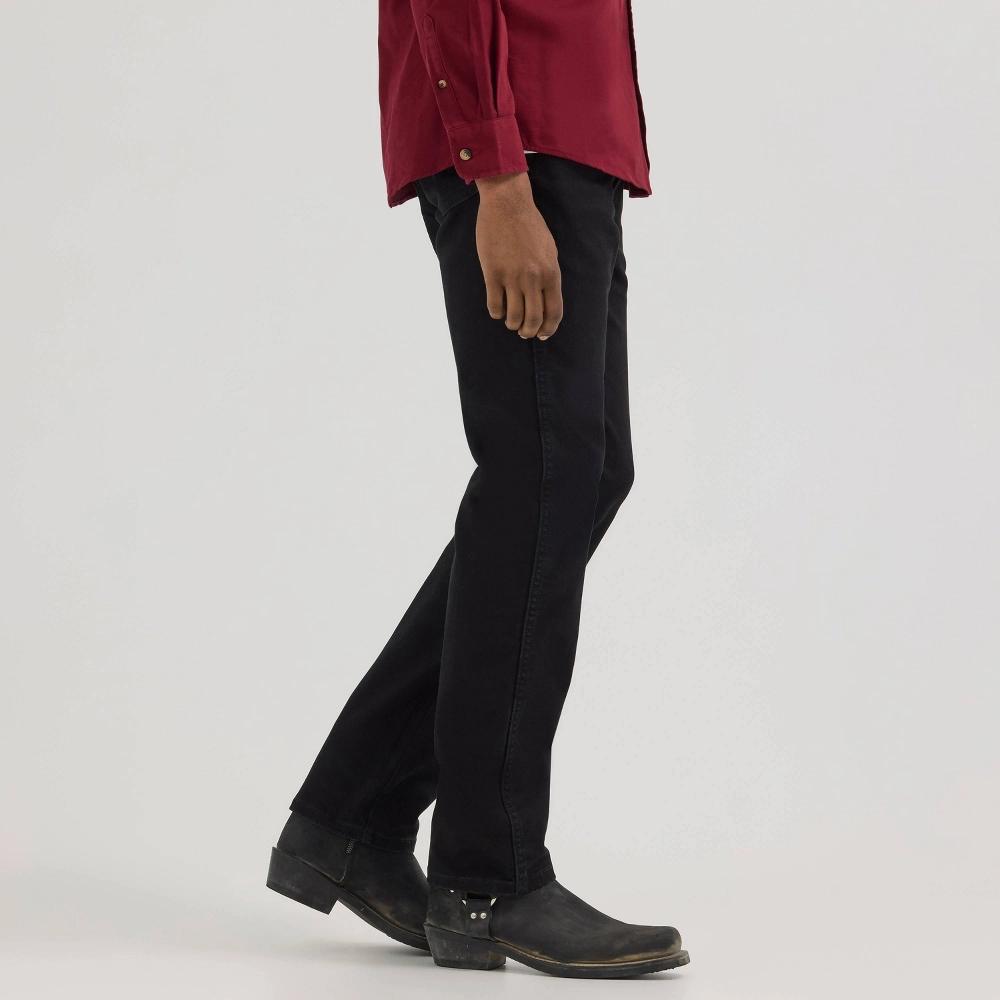 Wrangler Men's Straight Jeans - Black Wash 36x29: Midweight Denim, Stretch, Fly Button Closure Product Image