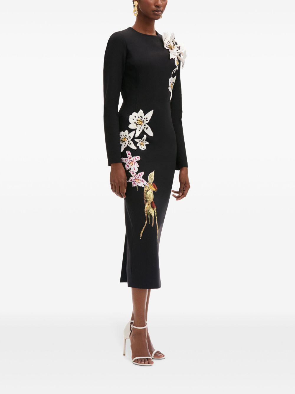 Orchid crystal-threadwork midi dress Product Image