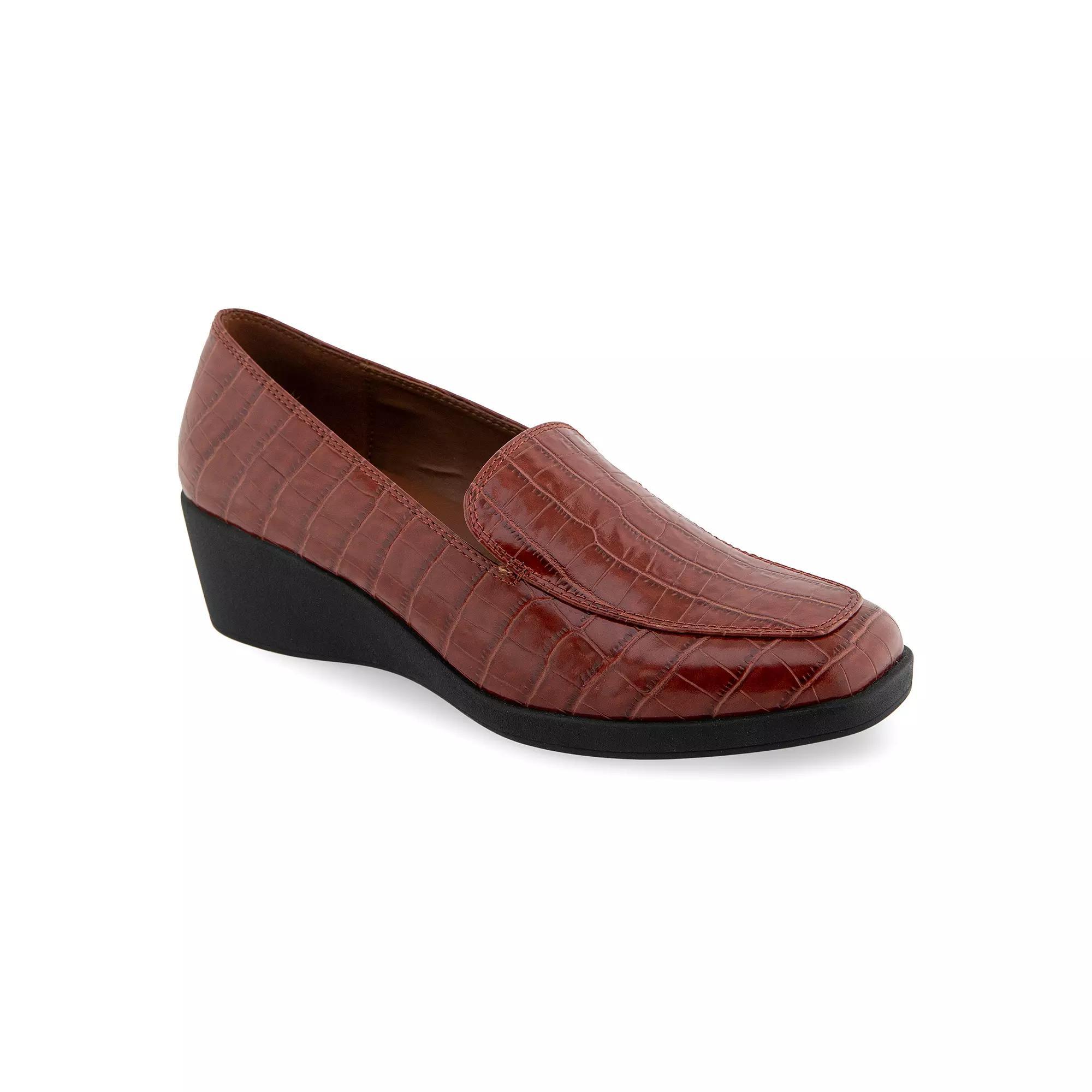 Aerosoles Tart Women's Wedge Heel Loafers, Size: 8.5, Clay Croco Product Image