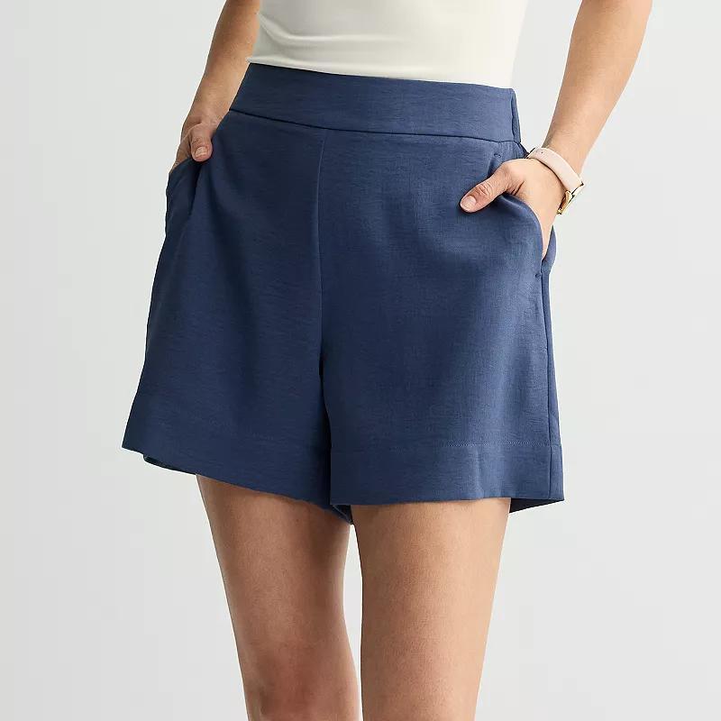 Women's Nine West Pull-On Easy Shorts, Size: Small, Mineral Black Product Image