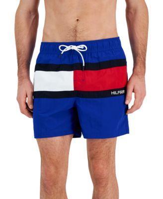 Men's Tommy Hilfiger 7" Flag Swim Trunks, Size: Medium, Red Product Image
