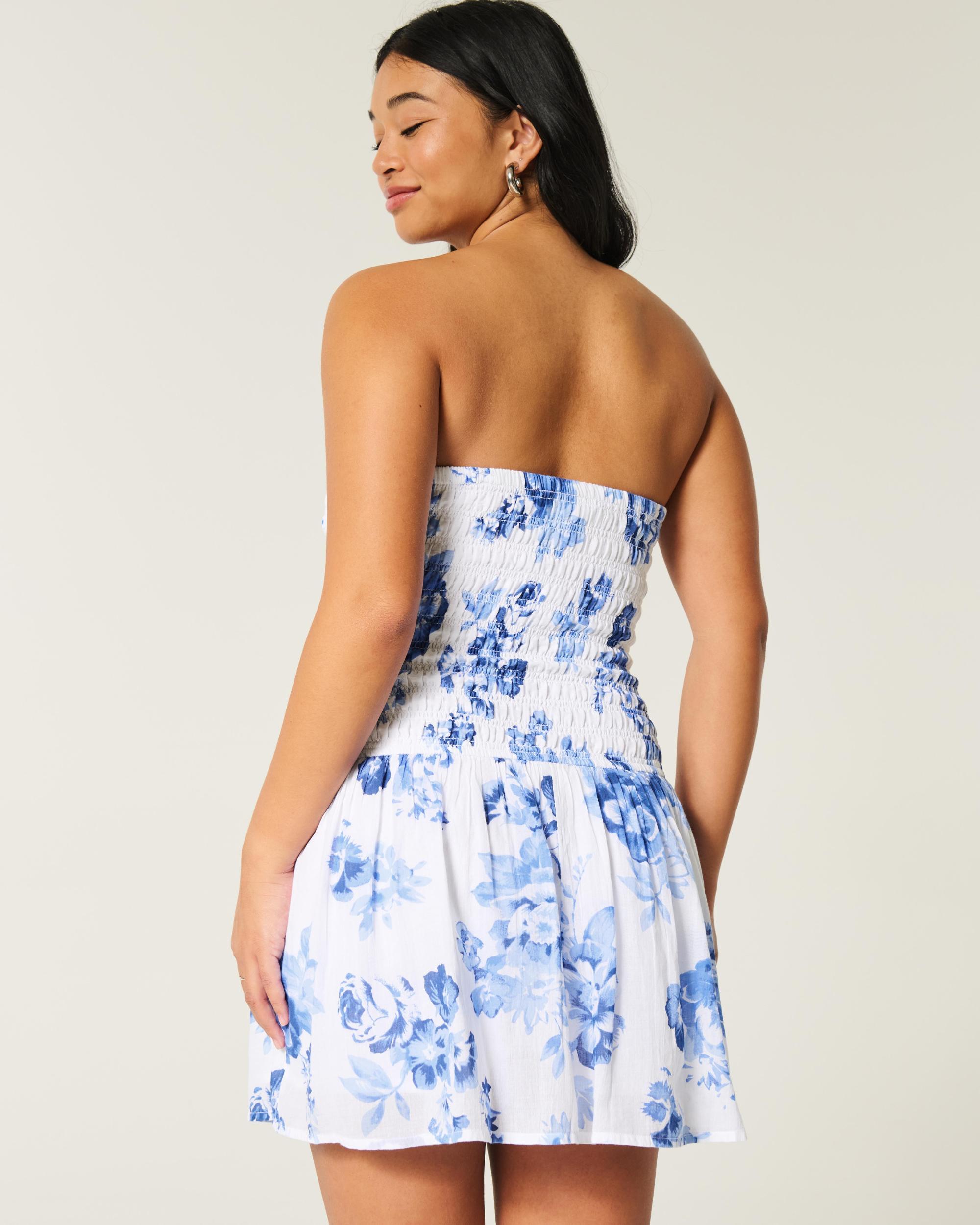 Strapless Smocked Bodice Mini Dress Product Image