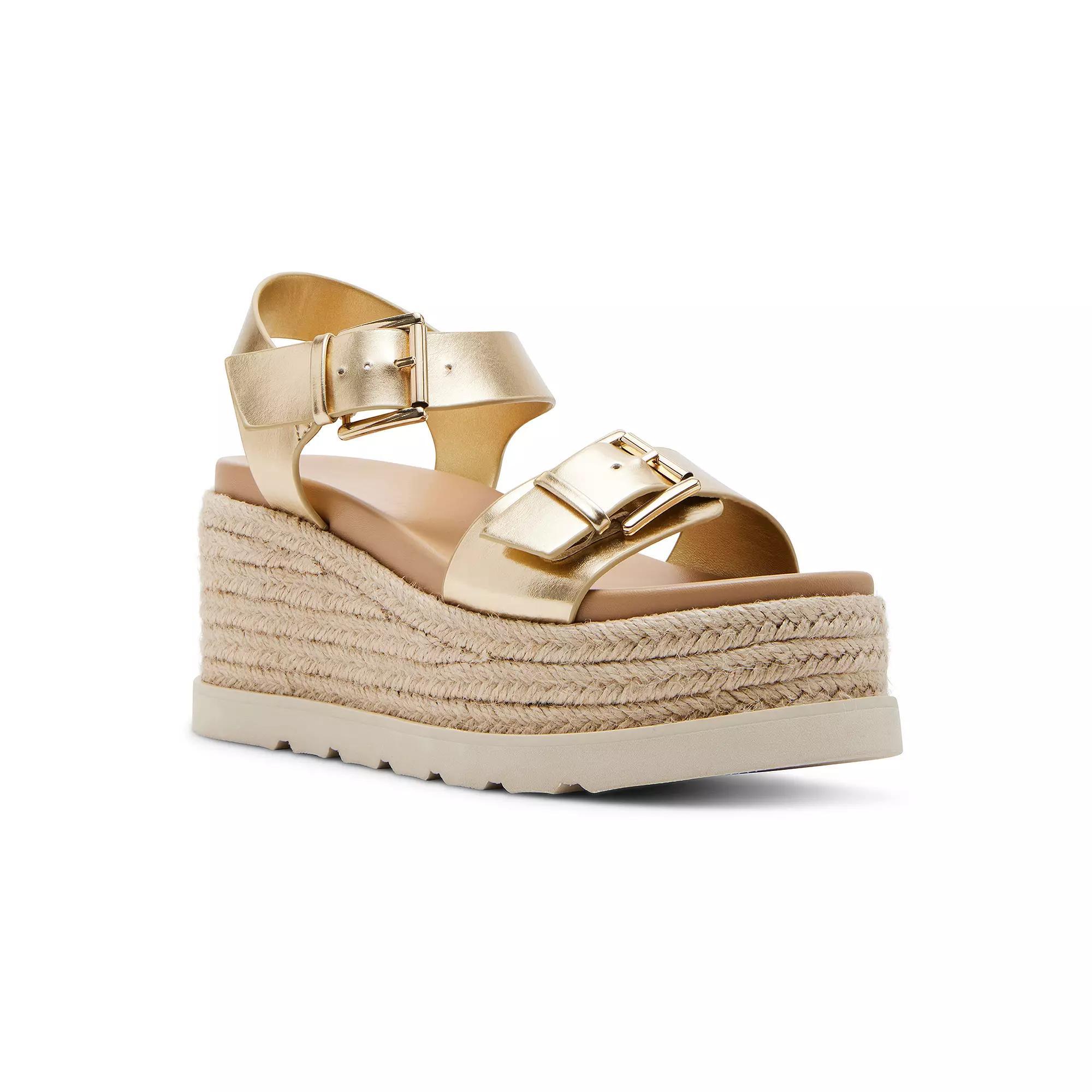 madden girl Radner Women's Wedge Sandals, Size: 8.5, Gold Product Image