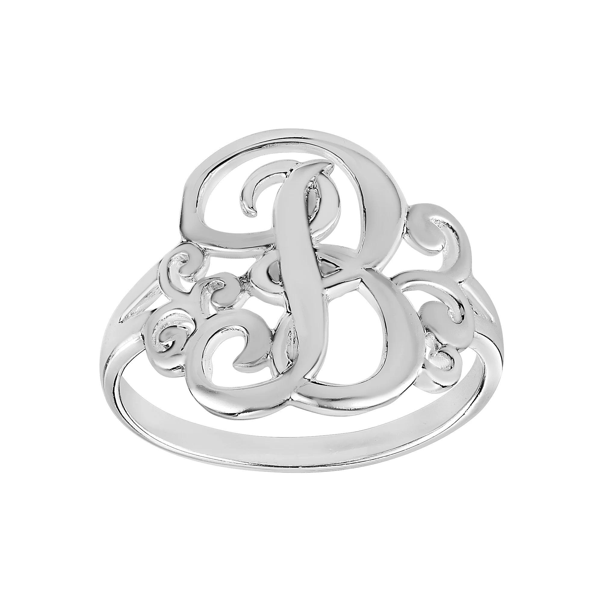 PRIMROSE Sterling Silver Monogram Initial Ring, Women's, Size: 9, U Product Image