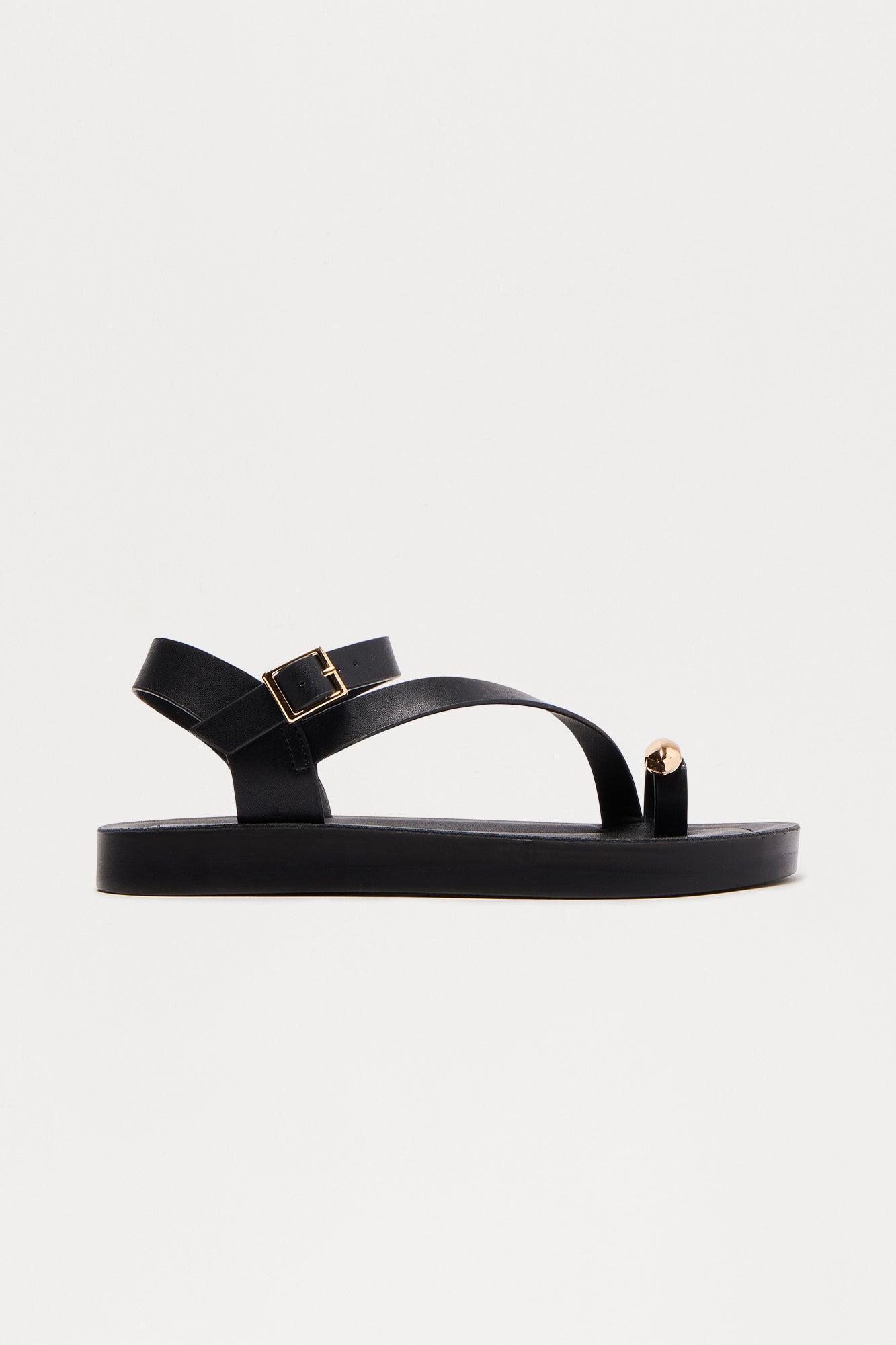 Marcie Toe Ring Sandals - Black Product Image