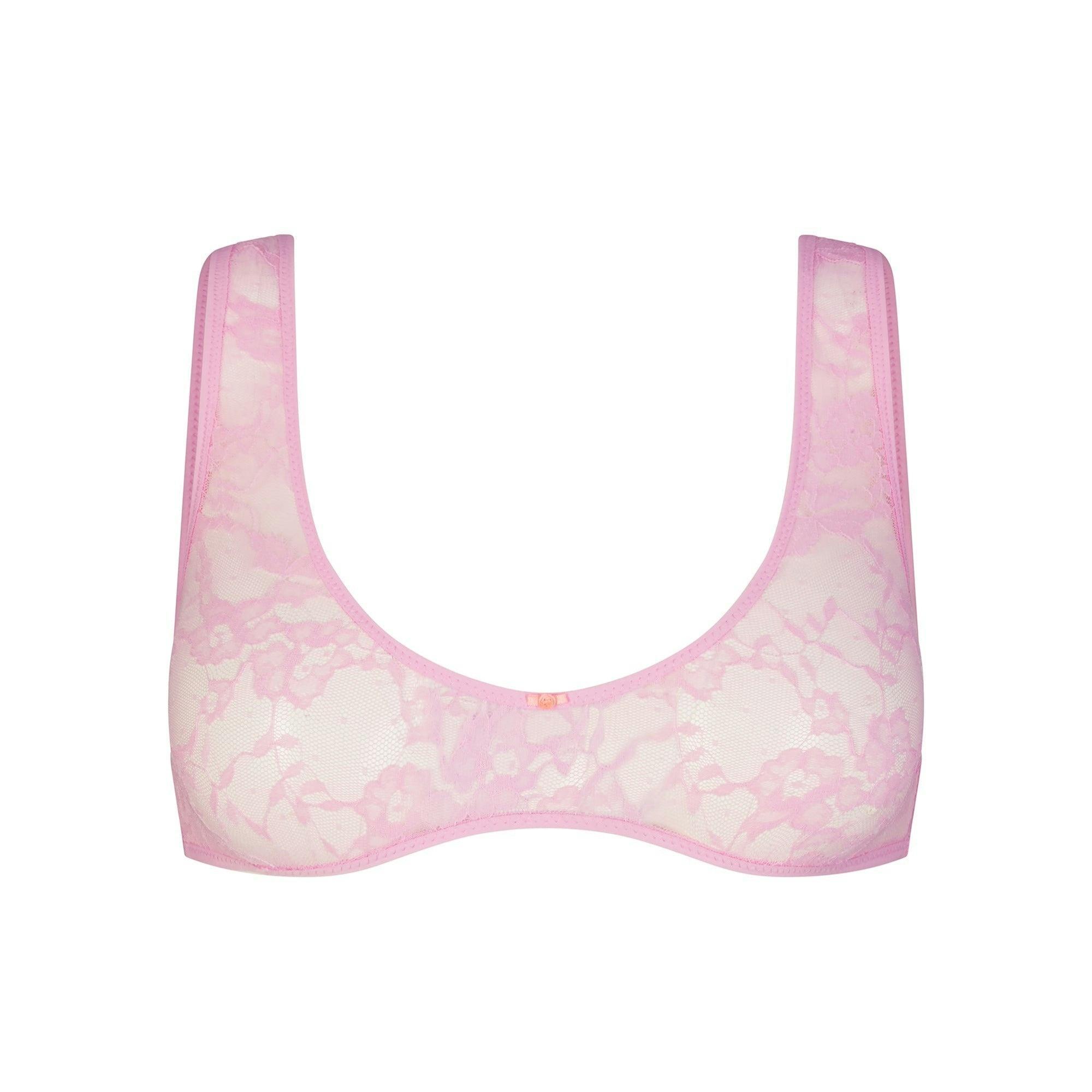 STRETCH LACE PLUNGE BRALETTE | COTTON CANDY Product Image