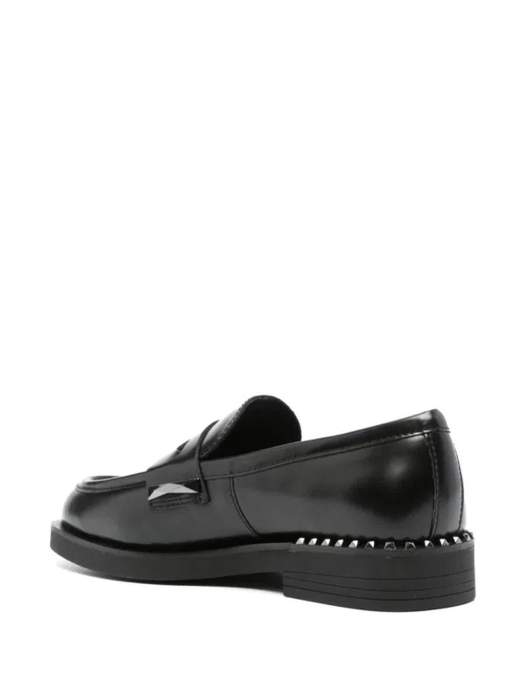 ASH Studs Detailed Round Toe Loafers In Black Product Image