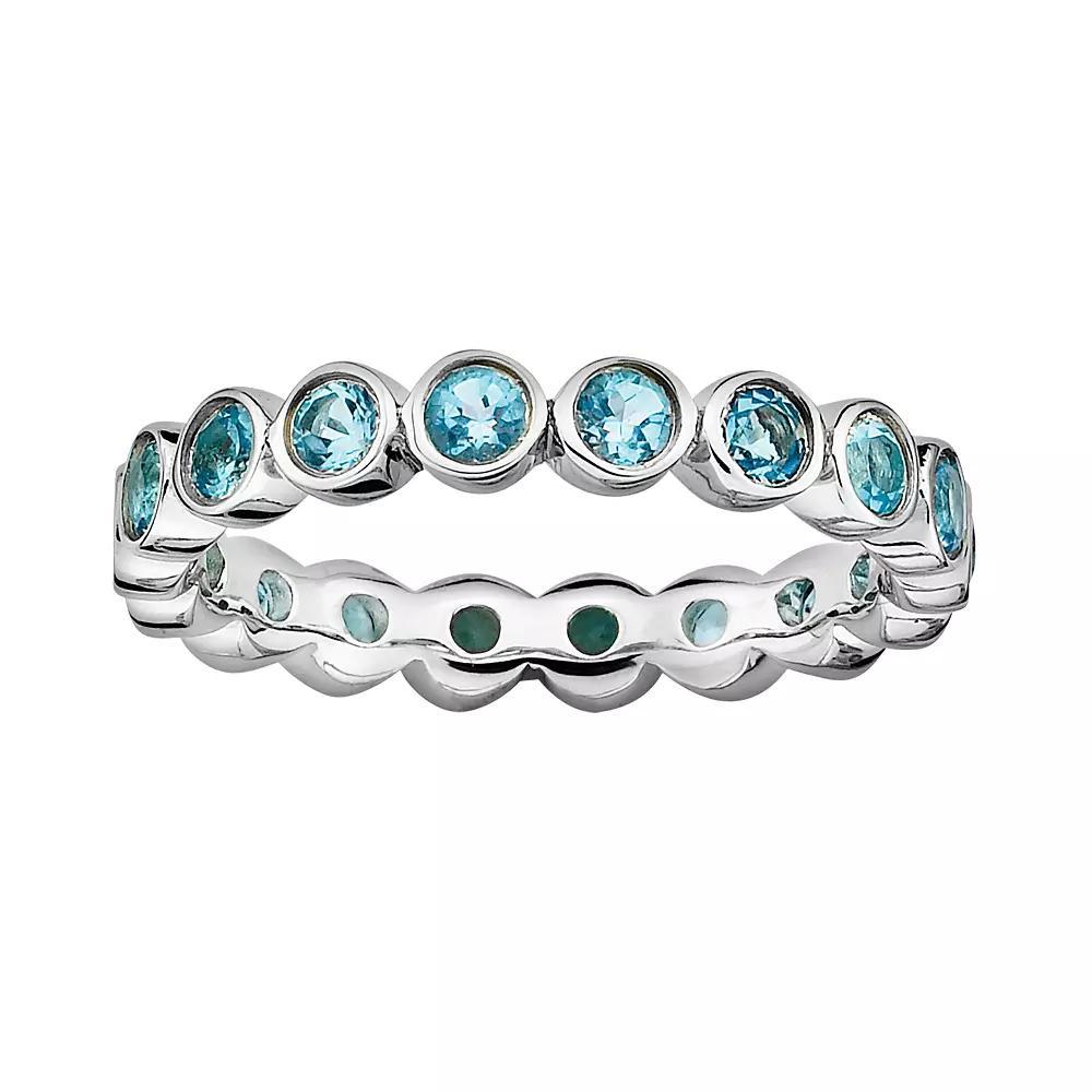 Stacks & Stones Sterling Silver Blue Topaz Stack Ring, Women's, Size: 7 Product Image