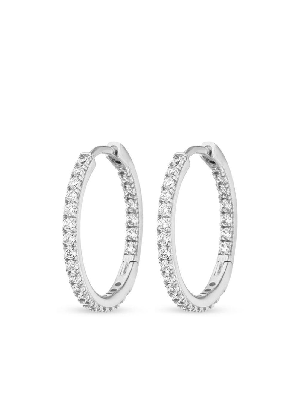 14kt white gold Cleo diamond small hoops Product Image