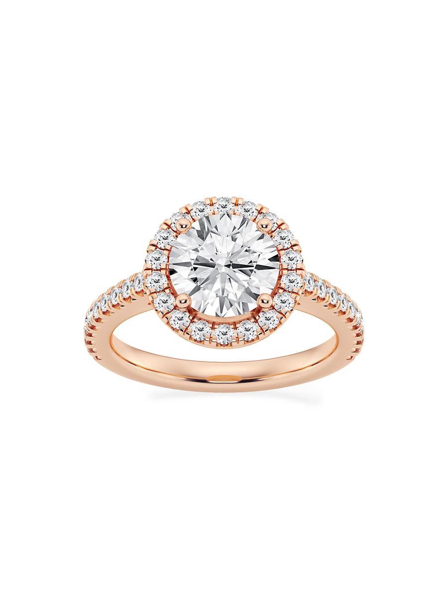 Womens 14K Rose Gold & Round Lab-Grown Diamond Halo Ring/1.30-3.60 TCW Product Image