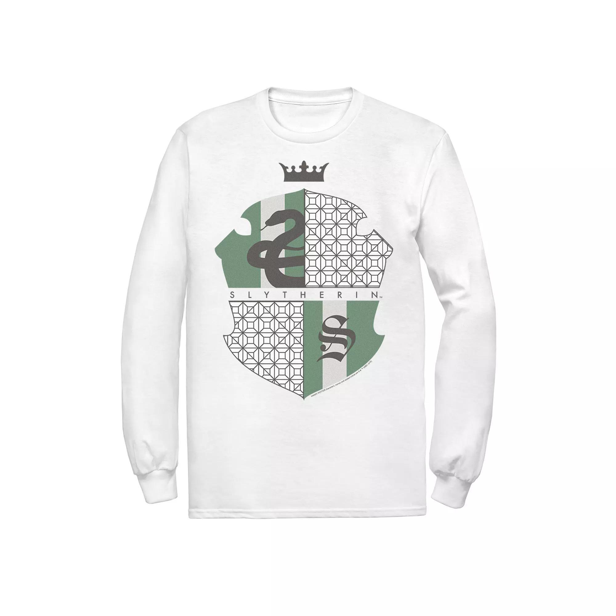 Mens Harry Potter Slytherin Shield Tee Athletic Grey Product Image