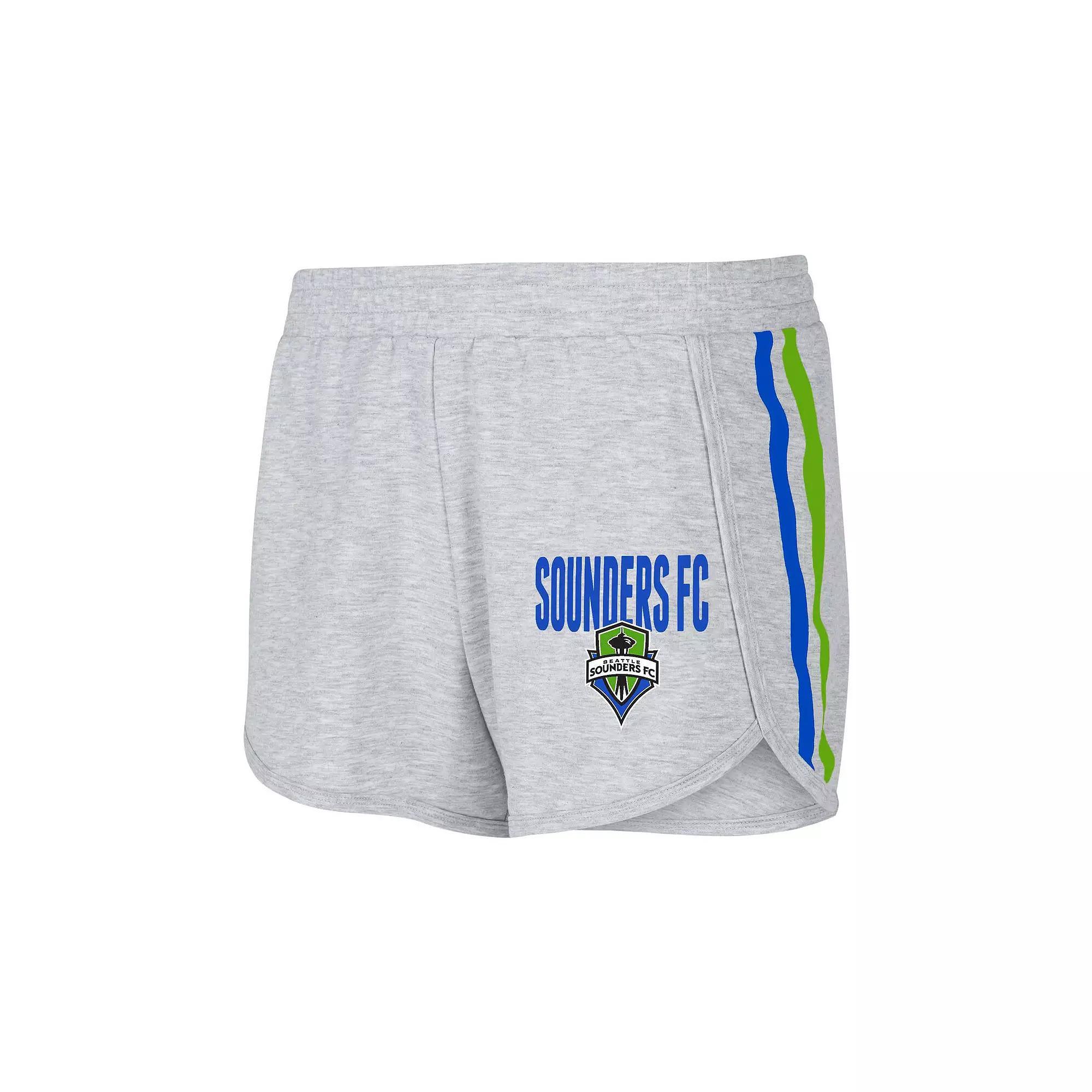 Women's Concepts Sport Gray Seattle Sounders FC Cedar Tri-Blend Shorts, Size: Medium, Grey Product Image