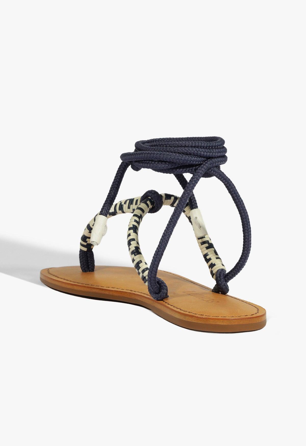 Claire Blue Flat Sandal Product Image