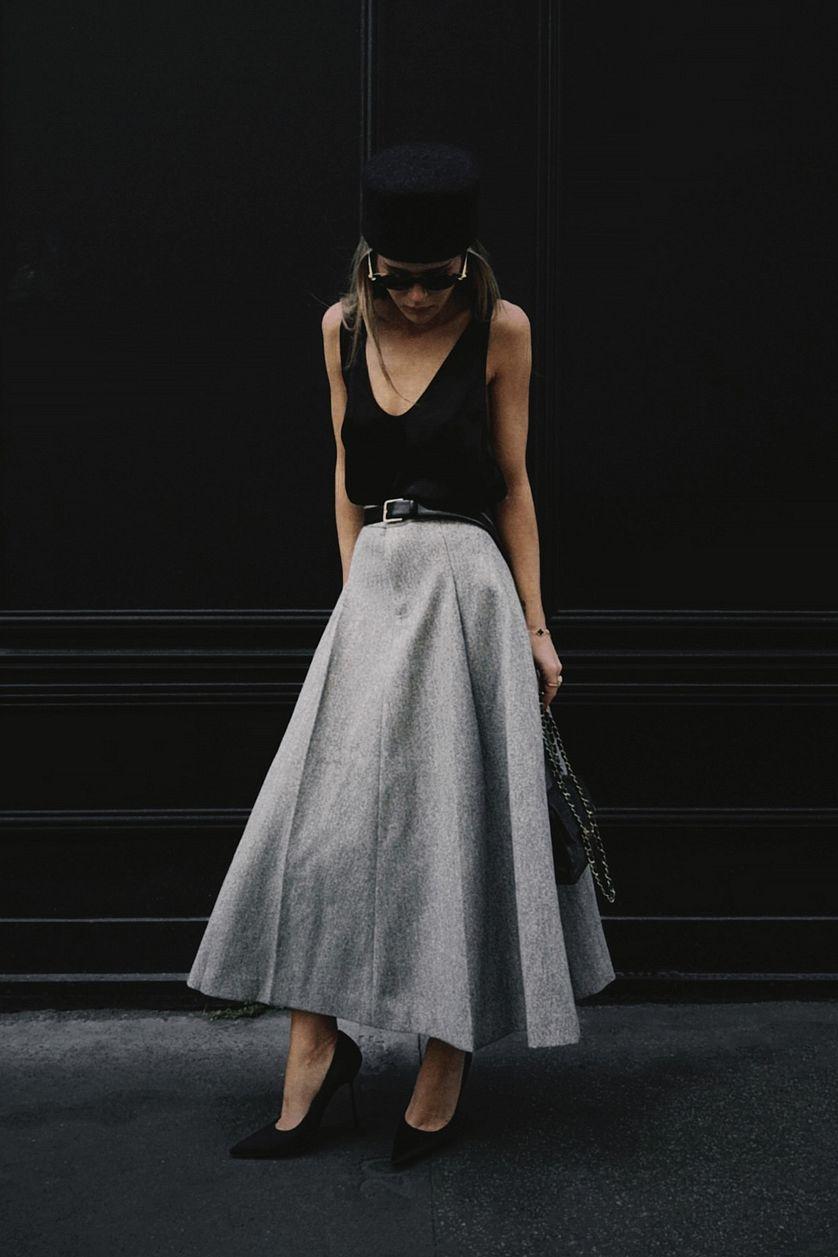 Mid Waist Midi Skirt Product Image