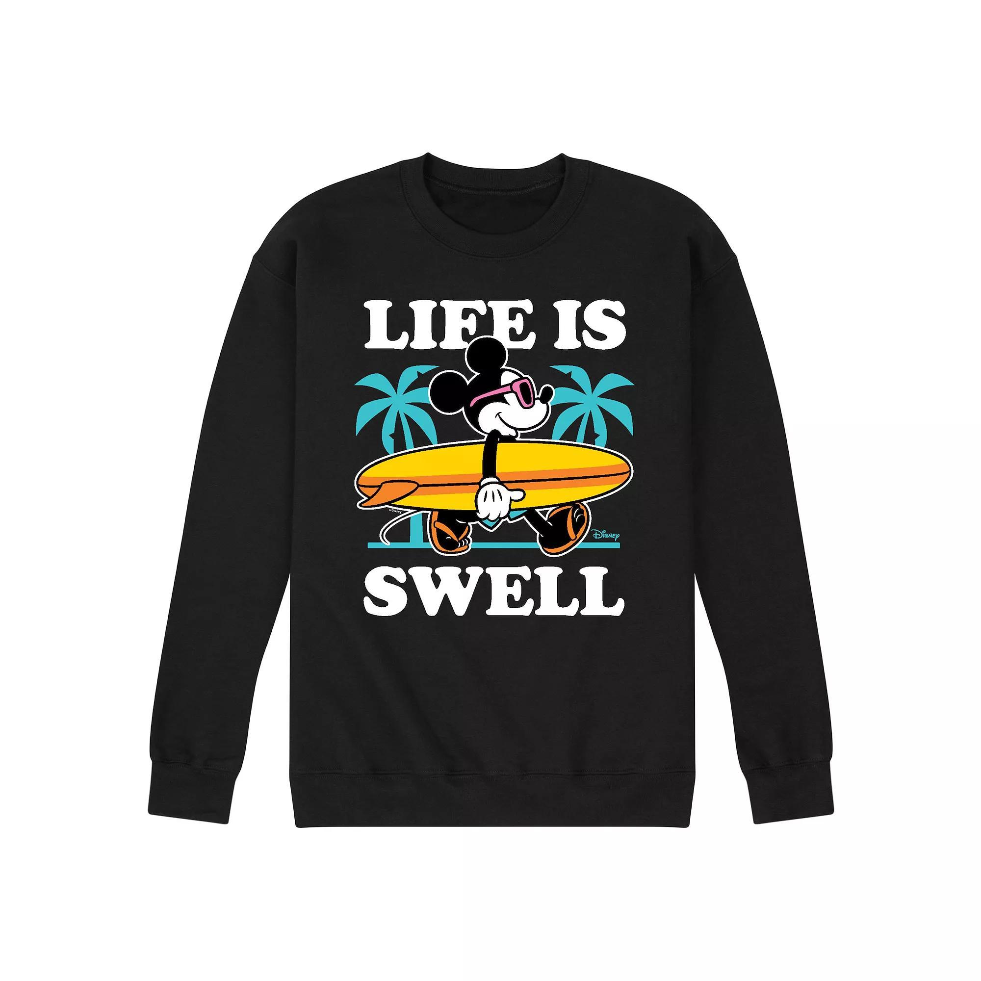 Disneys Mickey Mouse Mens Life Is Swell Fleece Sweatshirt Product Image