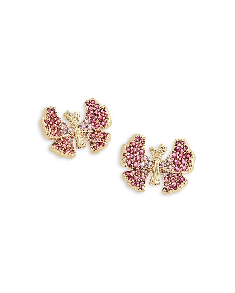 Anabel Aram Butterfly Pave Stud Earrings in 18K Gold Plated Product Image