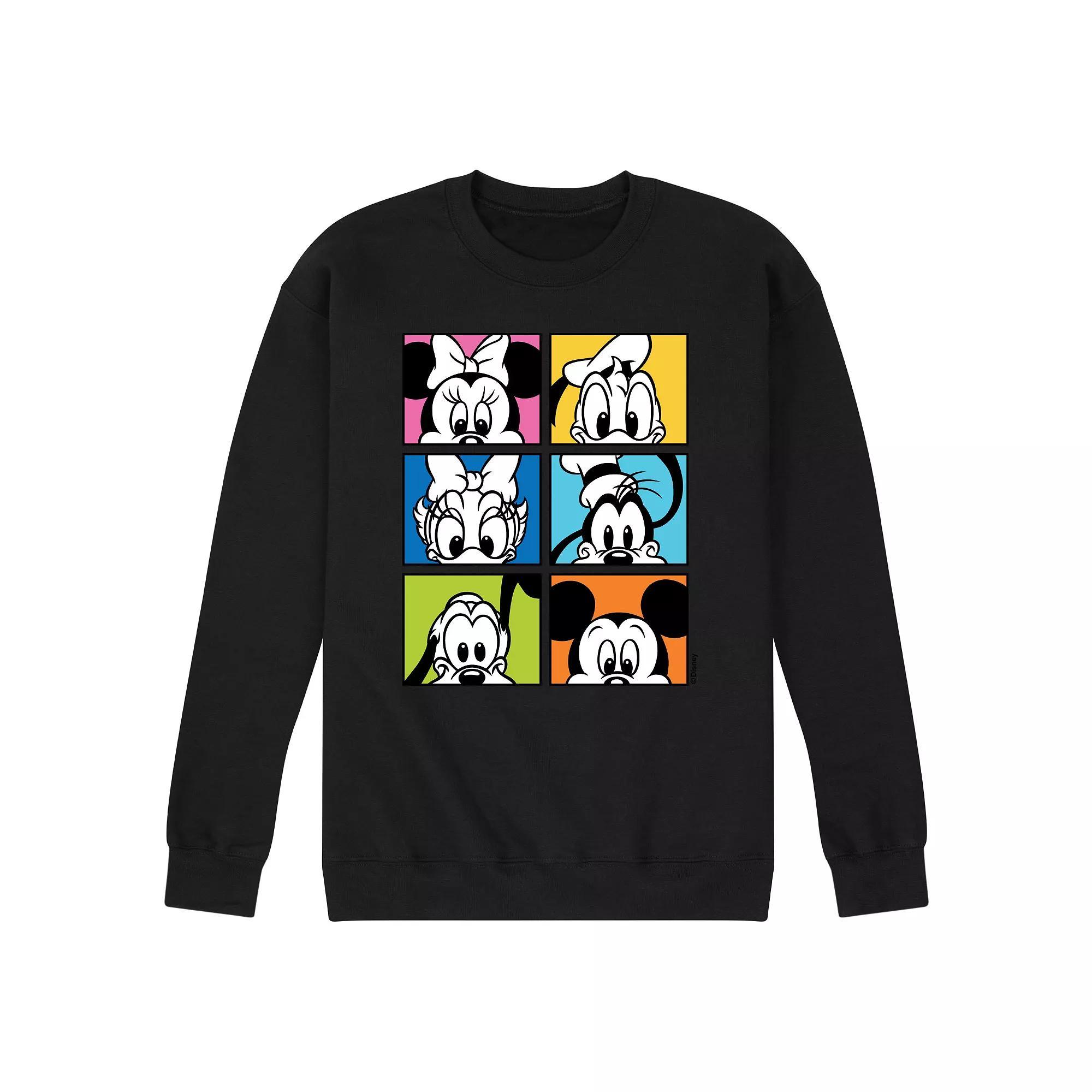 Disneys Mickey Friends Grid Mens Fleece Sweatshirt Blue Product Image