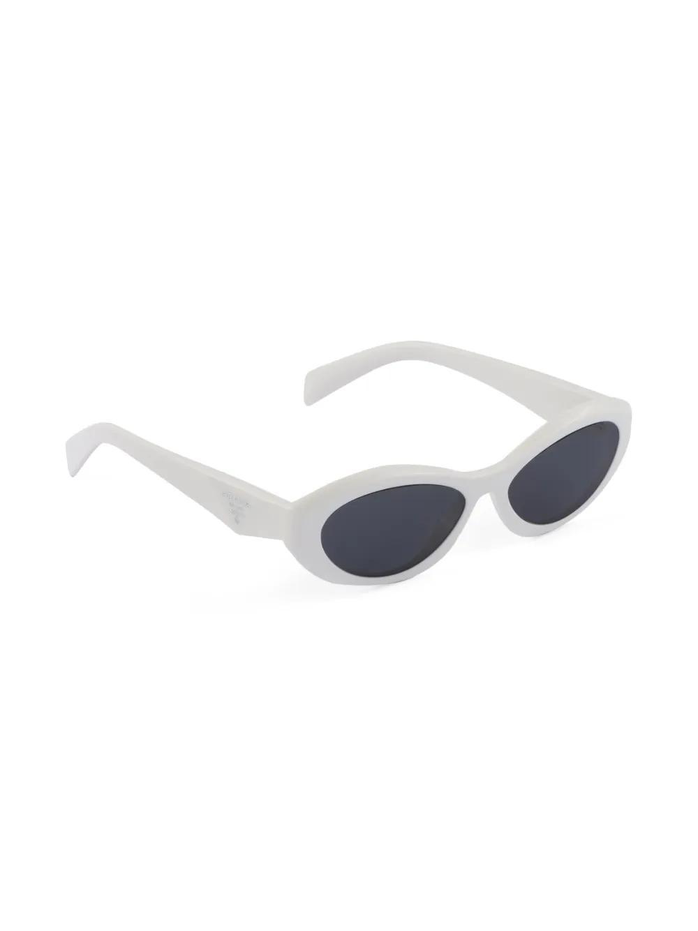 PRADA Symbole Oval-frame Sunglasses In White Product Image