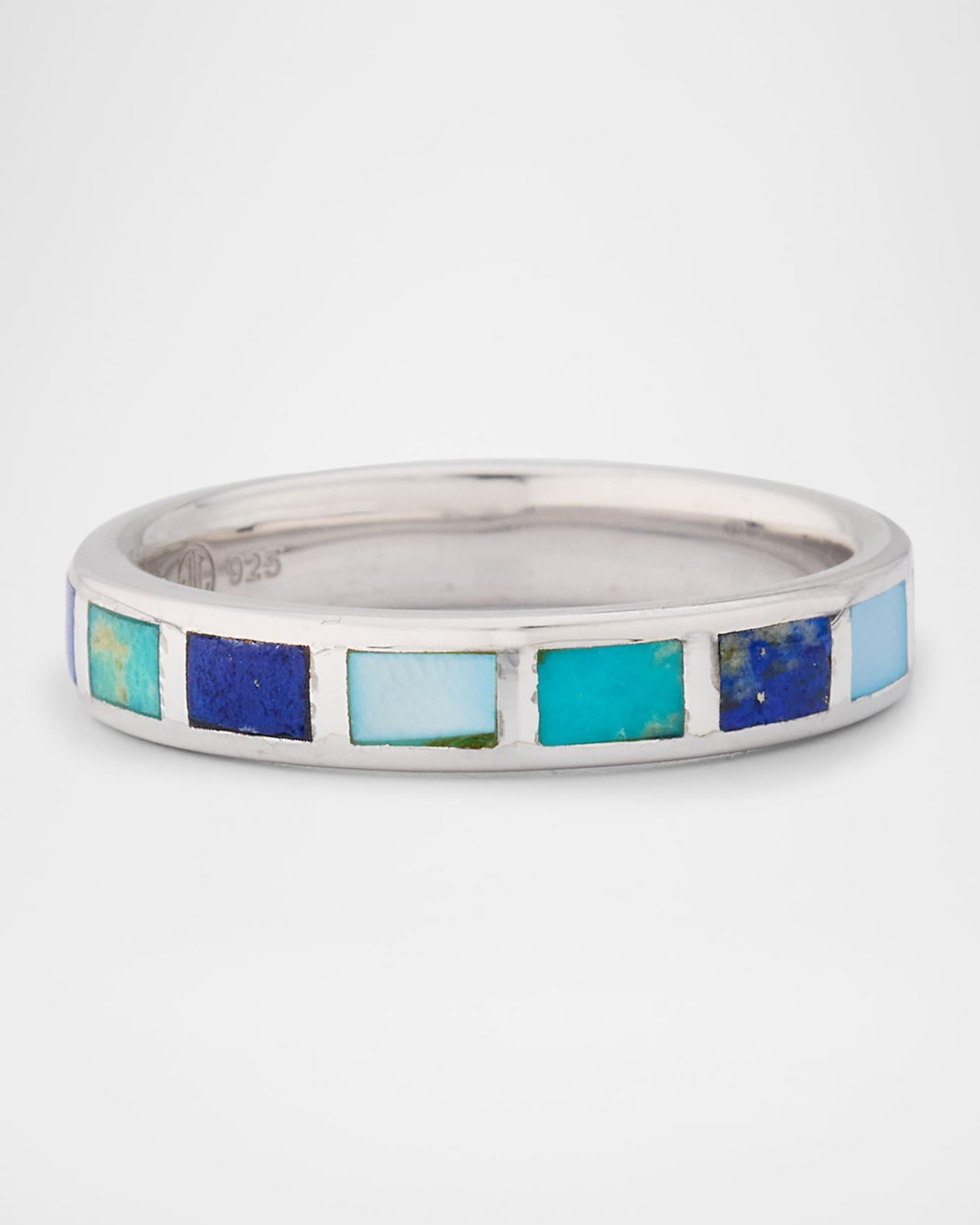 Lapis, Blue MOP and Turquoise Dash Band Ring Product Image