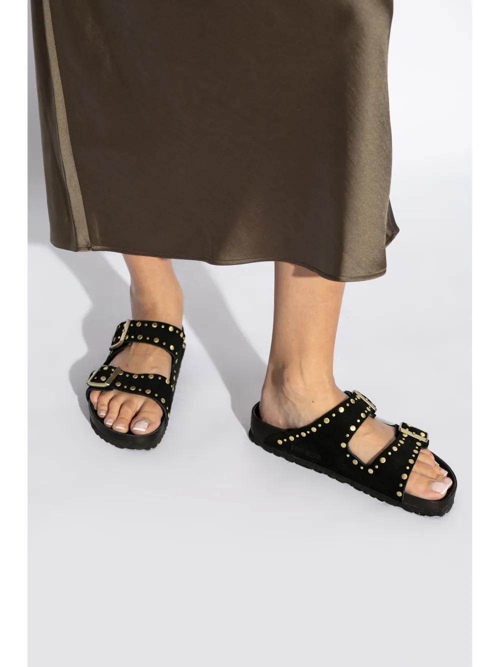 BIRKENSTOCK Arizona Suede Slides In Black Product Image