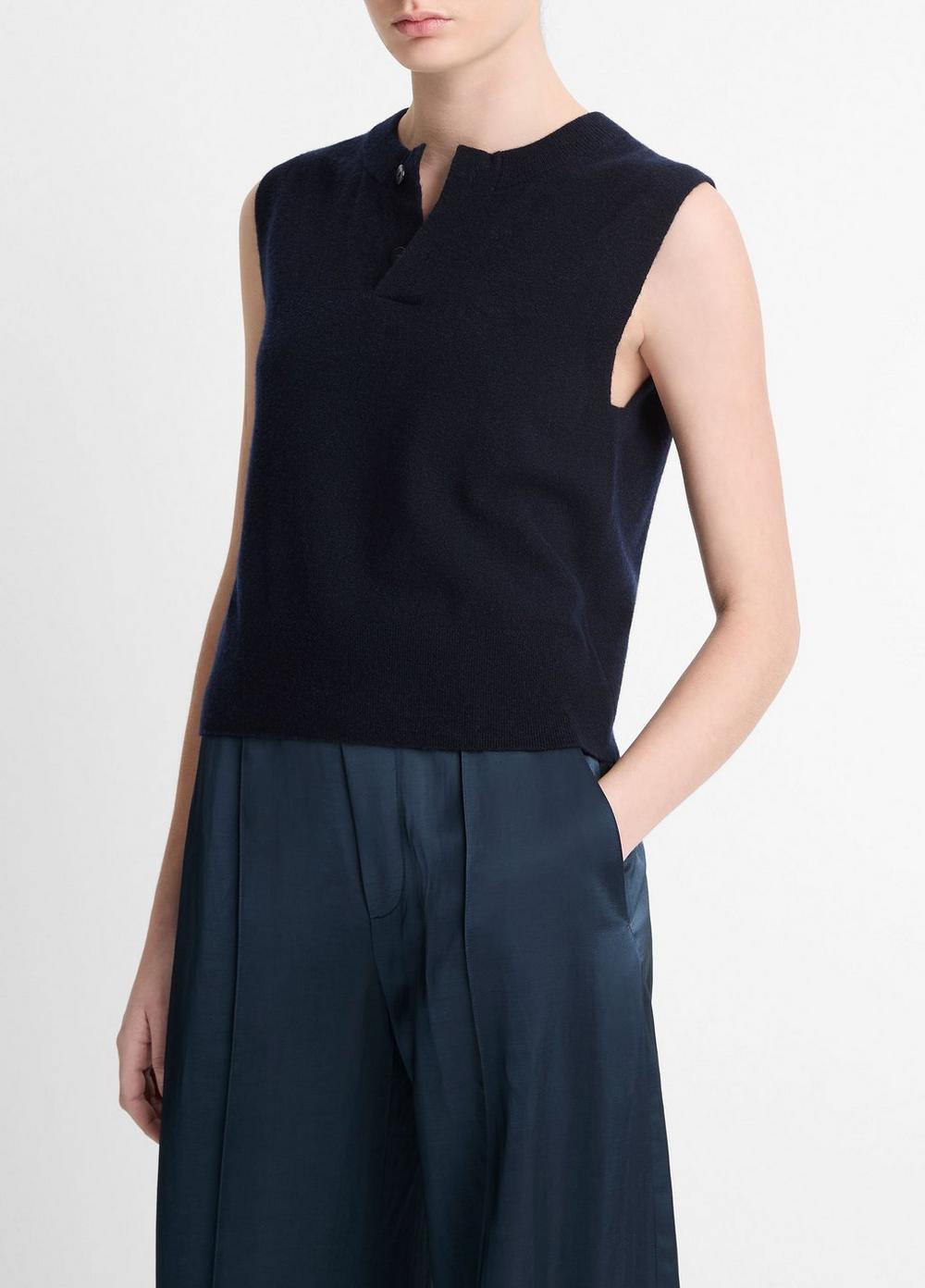Womens Wool-Blend Henley Shell, Off White, Size XL Vince Product Image