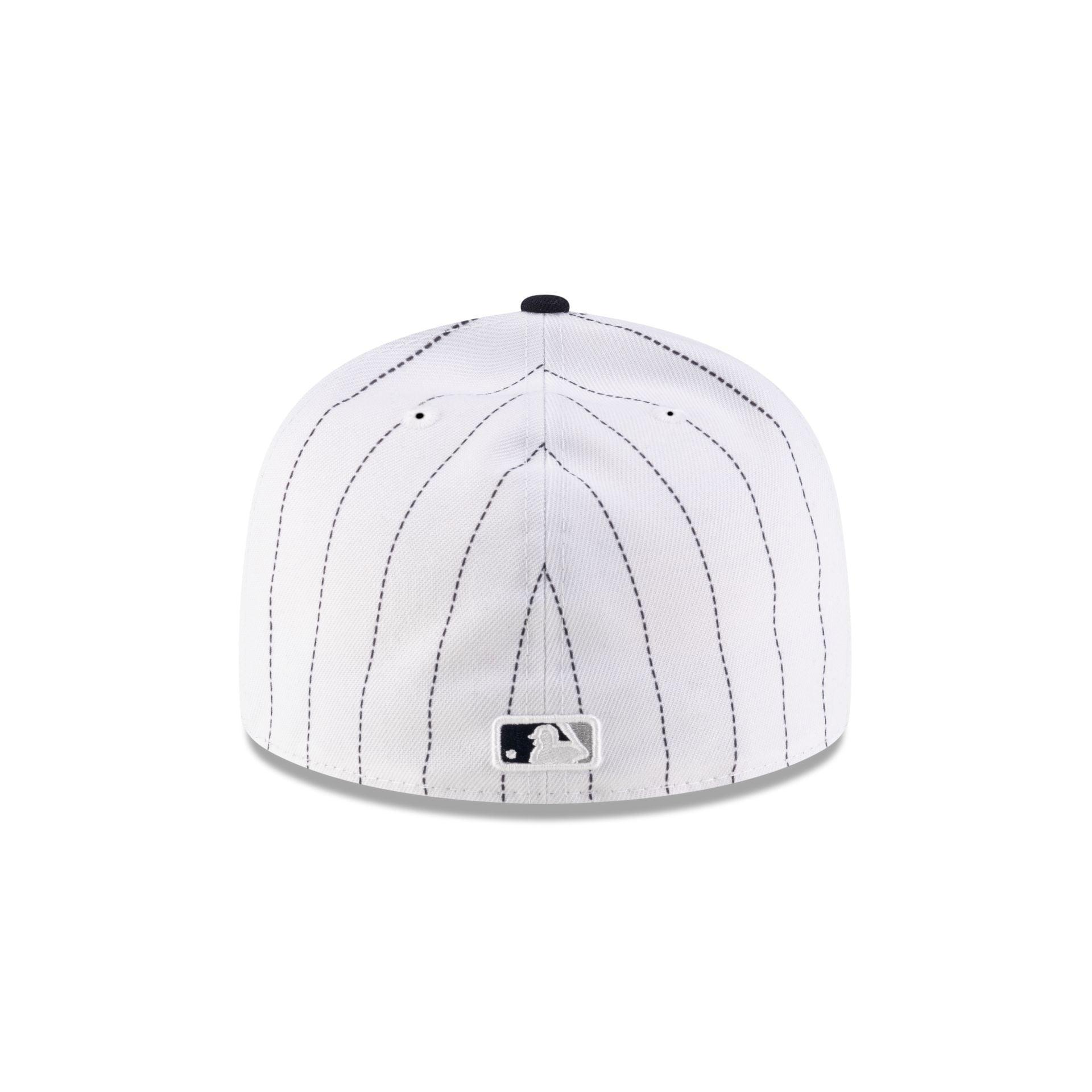 Just Caps League Sidepatch Pinstripe New York Yankees 59FIFTY A-Frame Fitted Hat Male Product Image