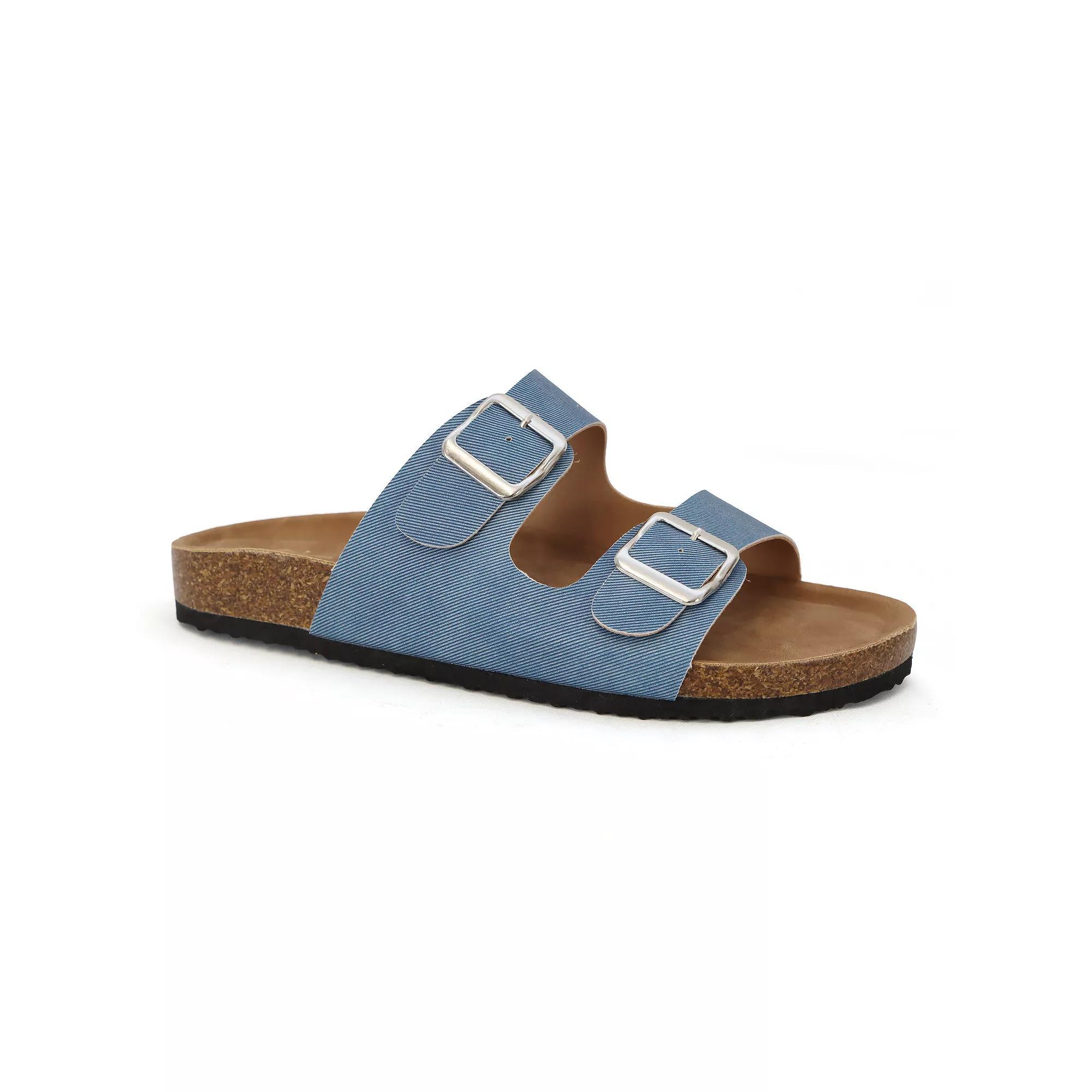 Yoki Gian 91 Women's Double Buckle Slide Sandals, Size: 6.5, Blue Product Image