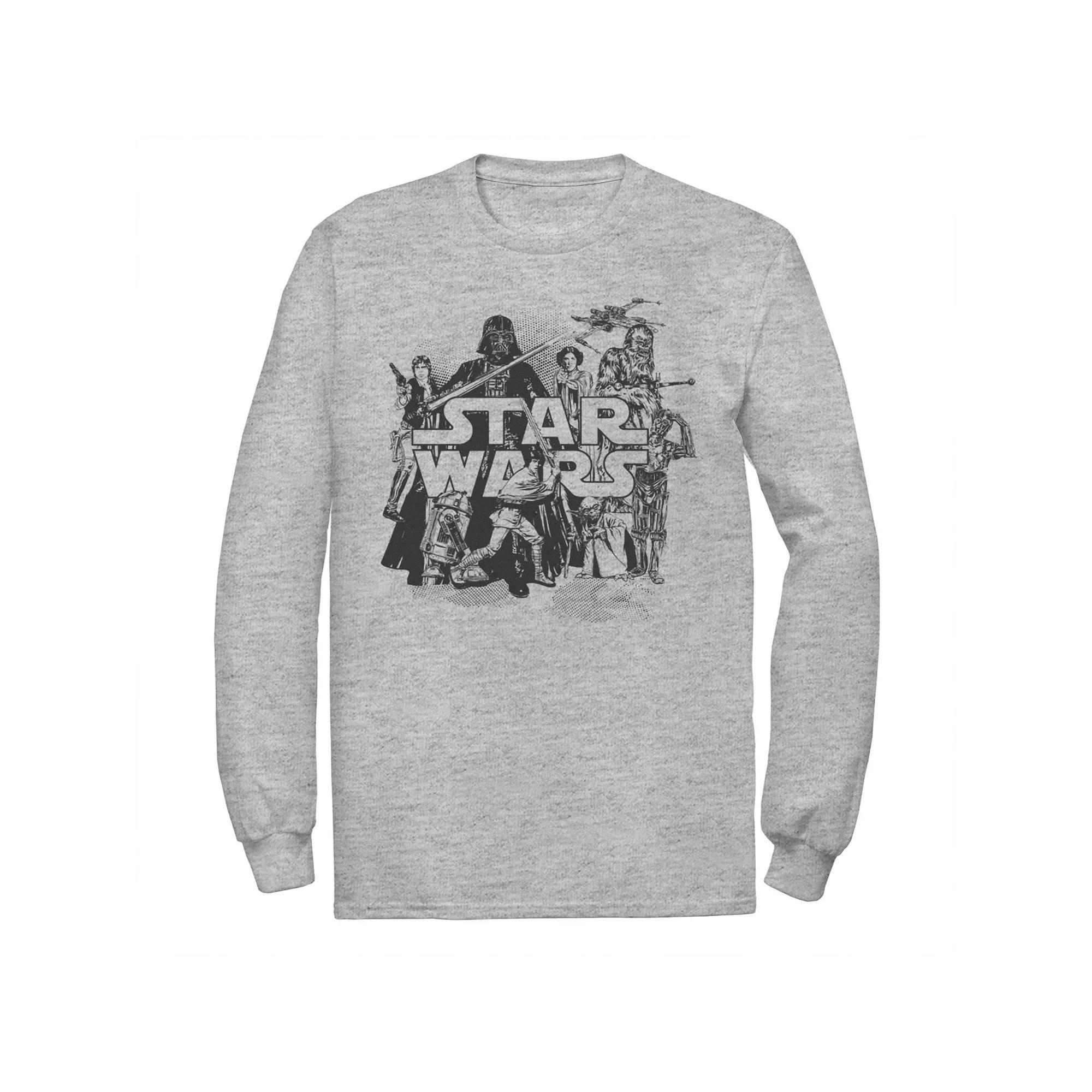 Men's Star Wars Character Collage Tee, Size: XL, Athletic Grey Product Image